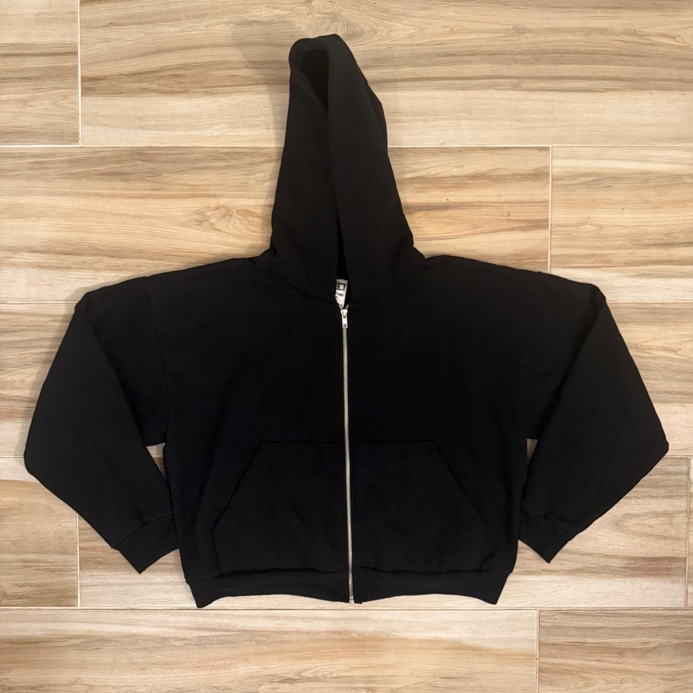 Los Angeles Apparel Black 14oz Heavy Fleece Zip Up Hoodie HF-10 L/XL Made in USA